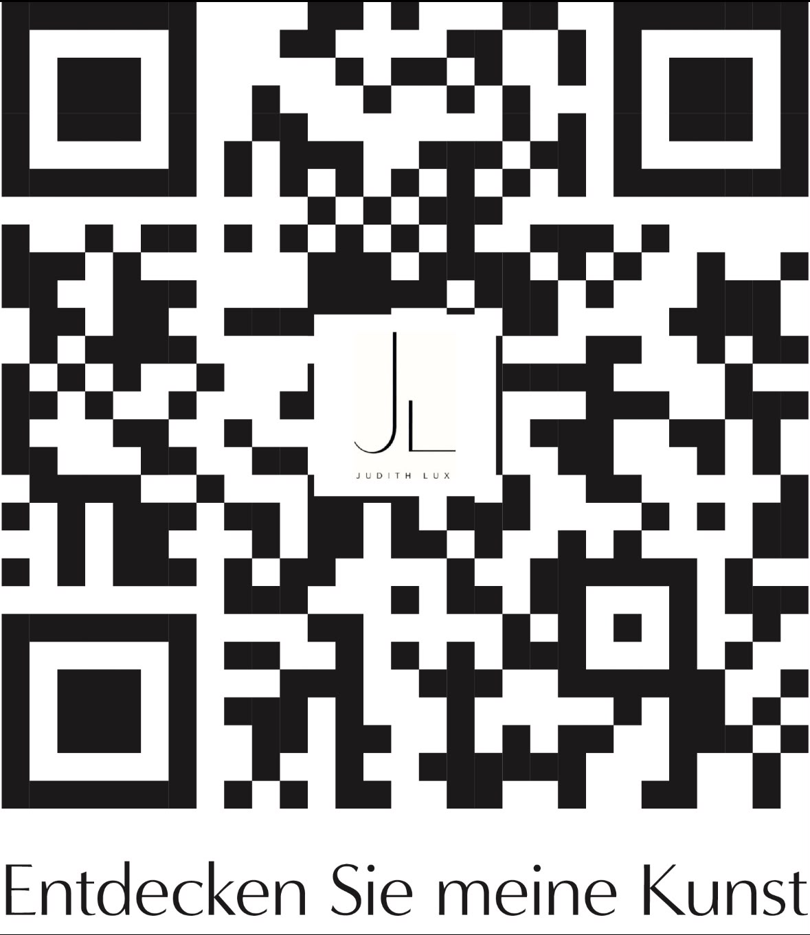 QR-Code von LUX ATELIER – Judith Lux mit der Unterzeile „Entdecken Sie meine Kunst"